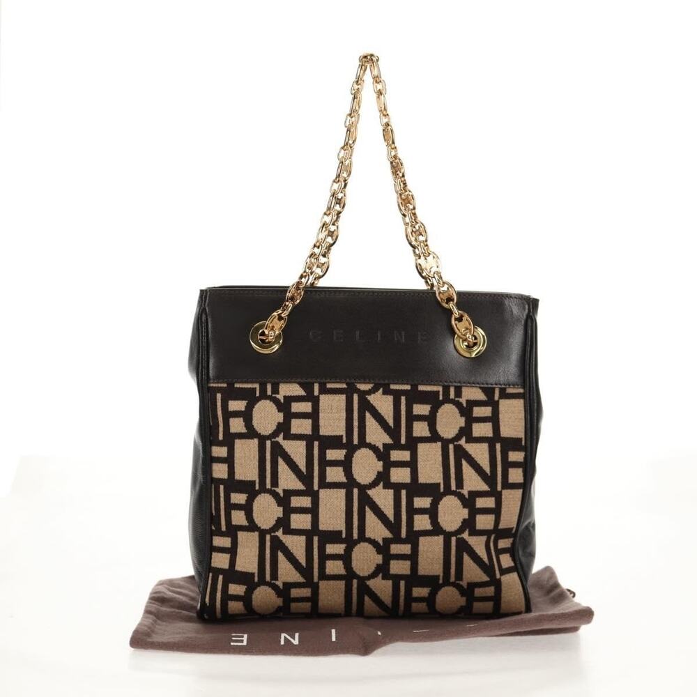 Celine Blazon Chain Shoulder Bag Brown